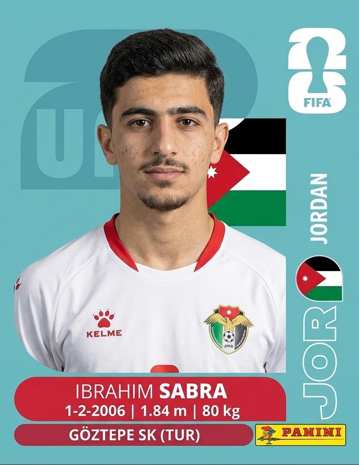 JORDÂNIA | Figurinhas da Copa 2026 | Avulsas